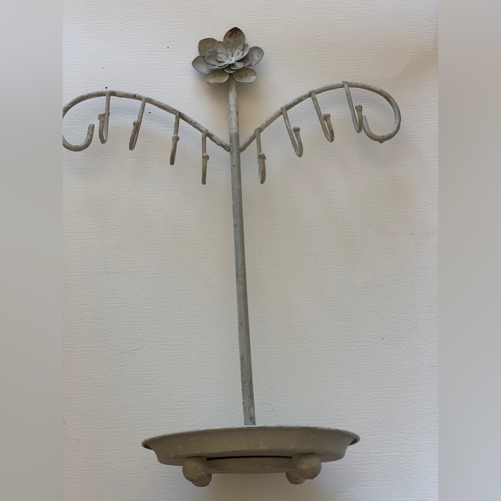 Antique metal jewelry organizer. Beautiful patina.